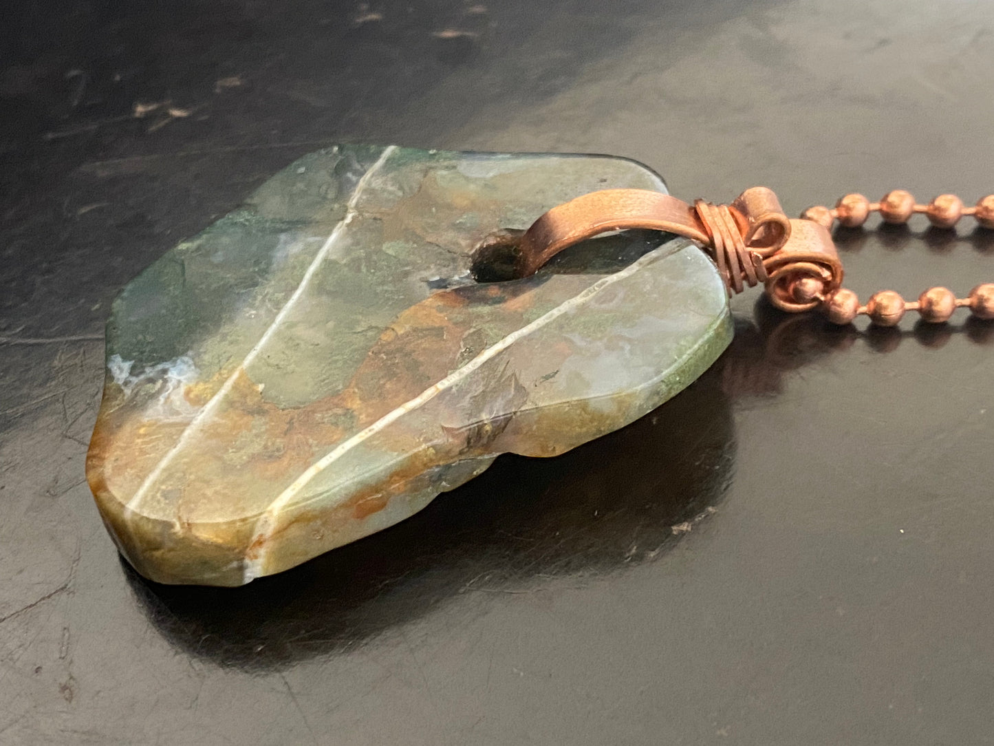 Moss Agate Pendant Necklace