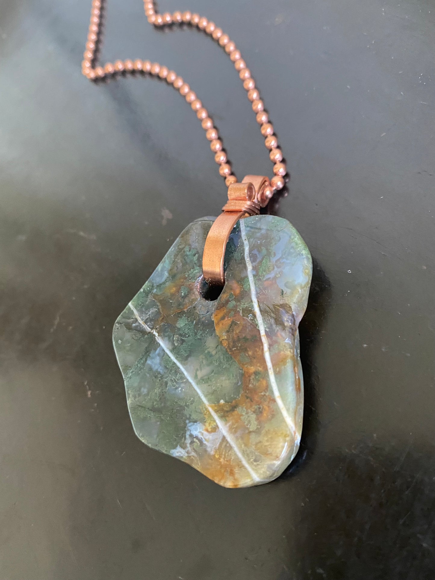 Moss Agate Pendant Necklace