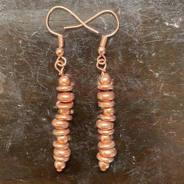 Copper Bead Earrings