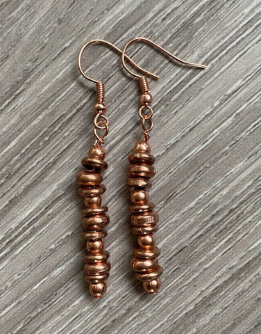 Copper Bead Earrings